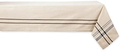 DII French Stripe Tablecloth 60x104_taupeBlack