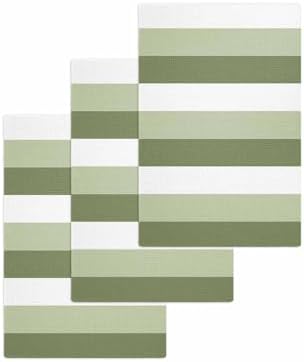 Sage Green Waffle Kitchen Hand Towels Set of 3
