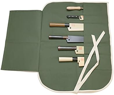 Olive-Green Cotton Knife Pouch for Sushi Chefs
