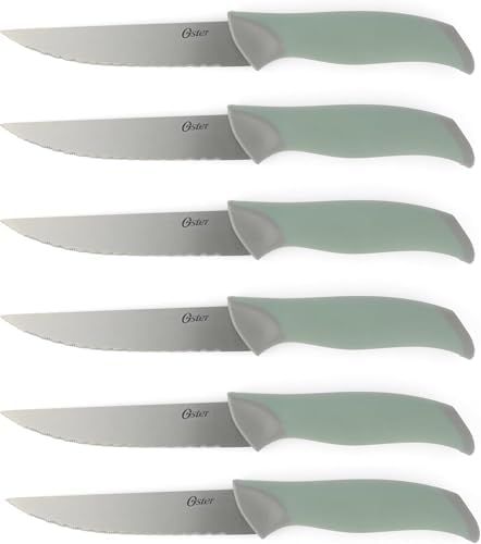 Oster Lindbergh 14 Piece Knife Block Set Sage Green