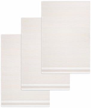 Light Brown Striped Waffle Kitchen Hand Towels Set of 3
