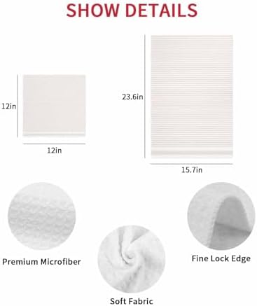 Light Brown Striped Waffle Kitchen Hand Towels Set of 3