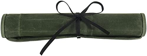 heavy duty chef knife roll bag with 6 slots green