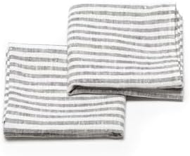 Set of 2 Graphite Linen Tea Towels 18 x 26