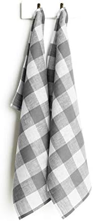 Perfect Pair of Grey White Buffa Check Kitchen Towels