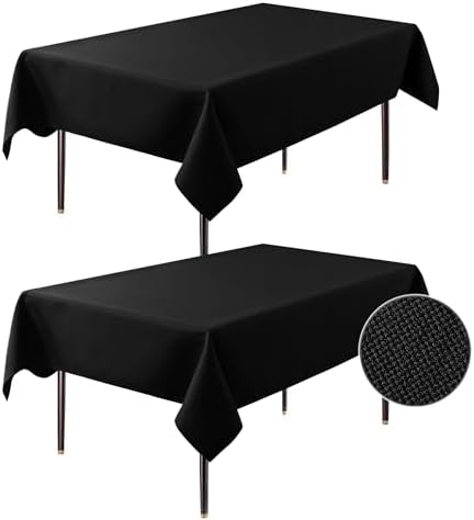BIFENBI Premium Tablecloth for Parties - 60x84 Inch Black Textured
