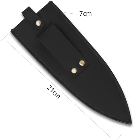 Qchengsan 8-Inch Cowhide Leather Knife Sheath with Belt Loop