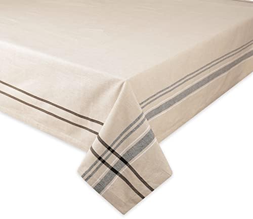 DII French Stripe Tablecloth 60x104_taupeBlack