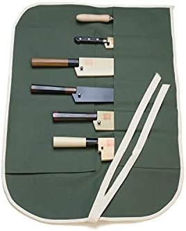Olive-Green Cotton Knife Pouch for Sushi Chefs