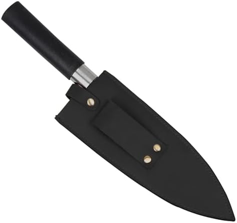 Qchengsan 8-Inch Cowhide Leather Knife Sheath with Belt Loop