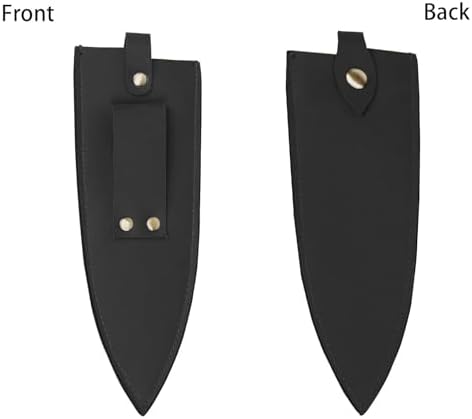 Qchengsan 8-Inch Cowhide Leather Knife Sheath with Belt Loop