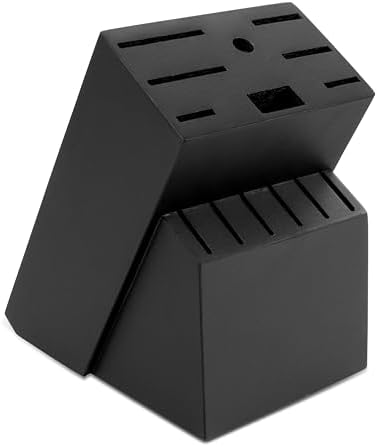 RedCall 14 Slot Knife Block Holder - Black Wood Bamboo Kitchen Organizer