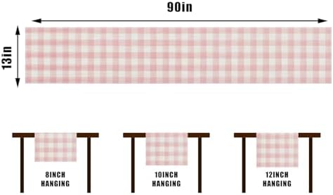 Gingham Tablecloth for Kitchen - Soft and Durable Heat Resistant 13x90