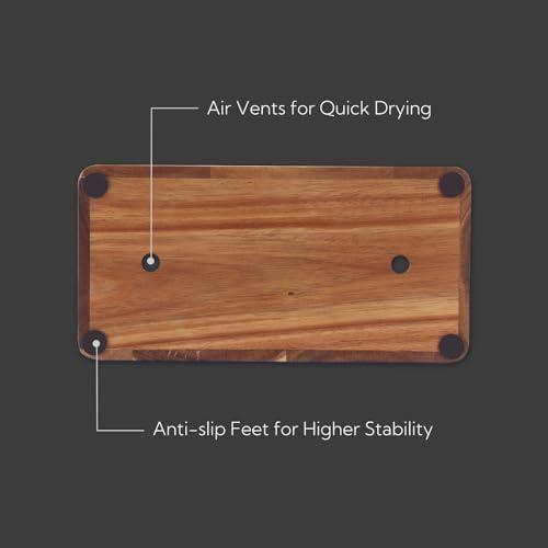 Kitchendao XL Acacia Wood Knife Block Holder