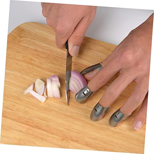 Alipis 4-Piece Stainless Steel Finger Protectors for Safe Kitchen Use