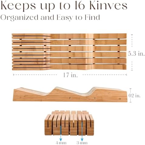 100 Pure Bamboo in Drawer Knife Block
