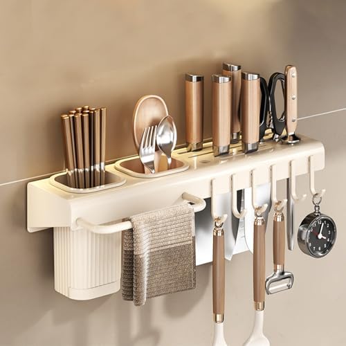 Versatile Plastic Knife Rack for Kitchen Organization