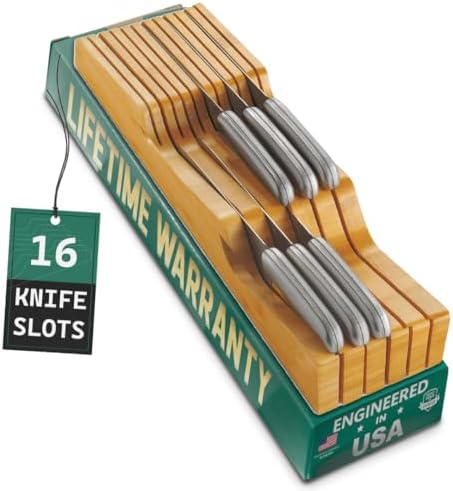 100 Pure Bamboo in Drawer Knife Block