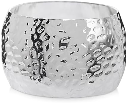 12-Piece Silver Napkin Rings for Weddings Parties