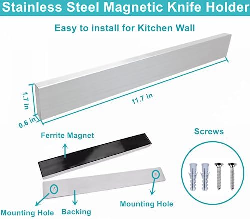 CtrlAltSlice - Magnetic Knife Holder wStrong Detent Perfect forOrganization Clean Storage