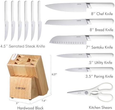 High-Quality Stainless Steel Kitchen Knife Set with Built-in Sharpener