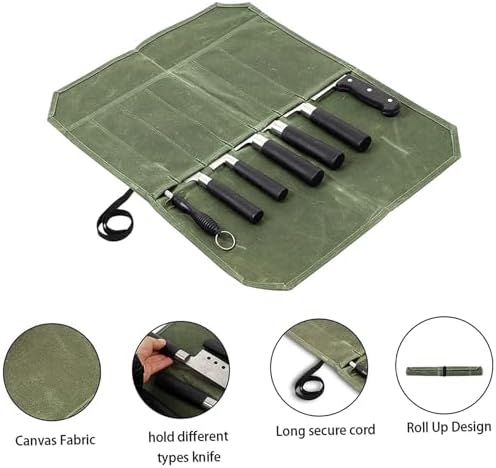 Professional Knife Roll Holder - 7 Slots Secure Durable Kitchen Tool Organizer