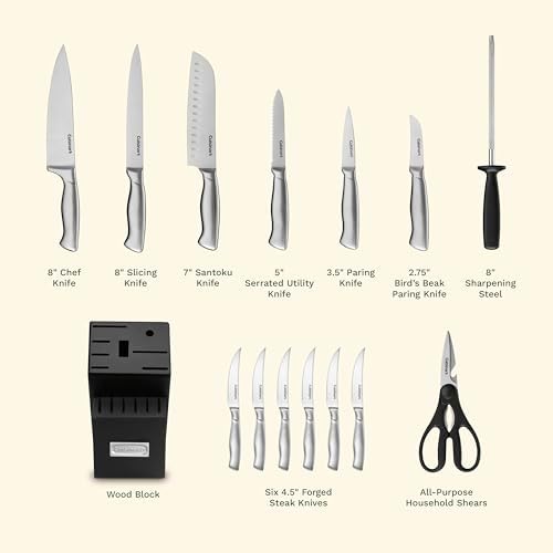 Premium Block Knife Set 15-Piece with Extra-Sharp Blades