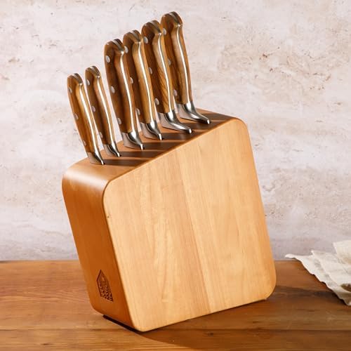 Bloomhouse Italian Olive Wooden Knife Block Set