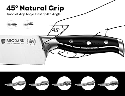 Professional Chef Knife Set German Stainless Steel Full Tang with Sharpener