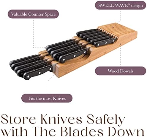 100 Pure Bamboo in Drawer Knife Block