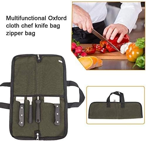 QEES Chef Knife Roll Bag with 4 Slots for Cooking entailments