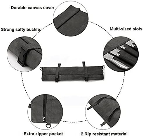 HERSENT Chefs Knife Roll Bag with 10 Slots