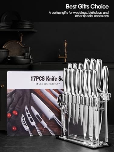 Aiheal Premium 17-Piece All-Purpose Knife Set