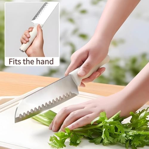 Small Knife Block Set 5PCS White Compact Kitchen Tools For Apartments Campers