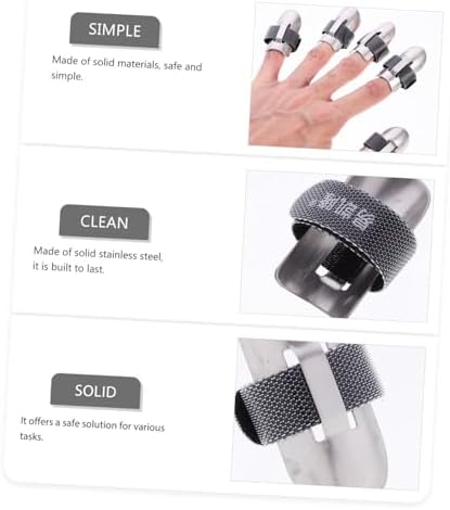 Stainless Steel Finger Protectors 5-Piece Set for Cutting and Slicing