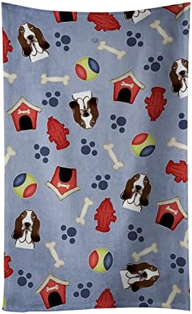 Vibrant Basset Hound Kitchen Towels Non-Brushing Dishcloth Bathroom Runes Machine Washable