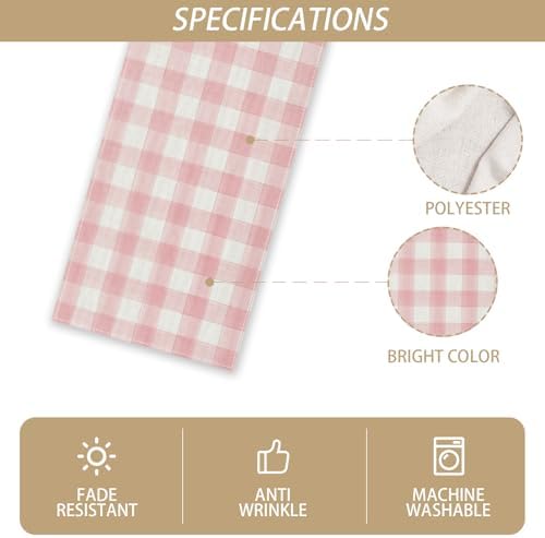 Gingham Tablecloth for Kitchen - Soft and Durable Heat Resistant 13x90