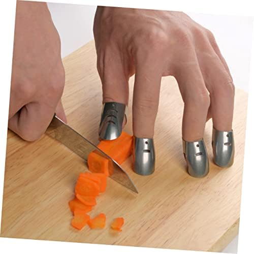 Alipis 4-Piece Stainless Steel Finger Protectors for Safe Kitchen Use