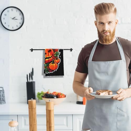 Oeught Fall Kitchen Towel Set - 4Pcs Acorn Pumpkin Print
