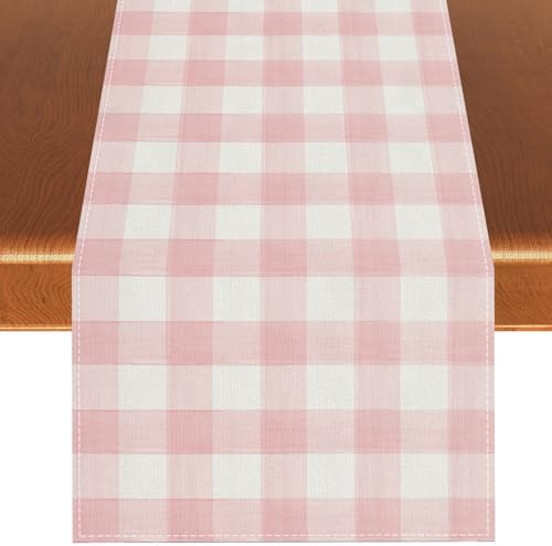 Gingham Tablecloth for Kitchen - Soft and Durable Heat Resistant 13x90