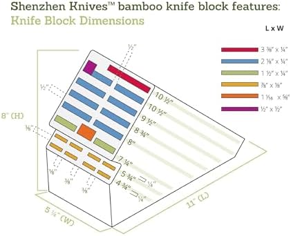 20 Slot Universal Kitchen Knife Block with Bamboo Finish