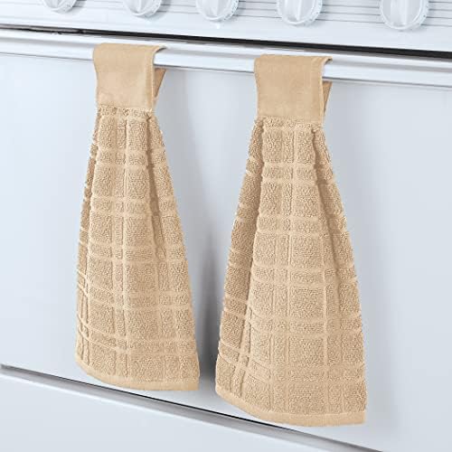 Collections Etc Kitchen Towels Set of 2 Tan