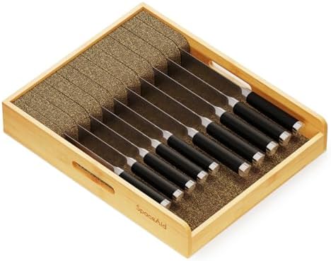 SpaceAid Large Knife Drawer Organizer bamboo insert