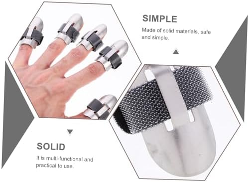Stainless Steel Finger Protectors 5-Piece Set for Cutting and Slicing