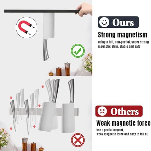 Professional 16 Magnetic Knife Strip Stainless Steel Durable Kitchen Organizer
