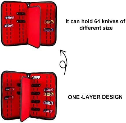 QEES Multi-Purpose Knife Storage Case - 40 Slot Organizer for Men