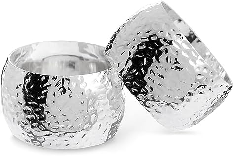 12-Piece Silver Napkin Rings for Weddings Parties