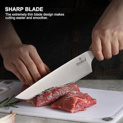 N NOBLE FAMILY 16Pcs Knife Set with Block and Sharpener