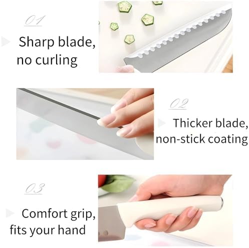 Small Knife Block Set 5PCS White Compact Kitchen Tools For Apartments Campers