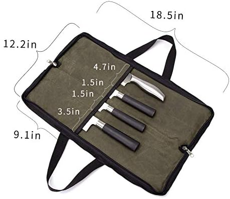 QEES Chef Knife Roll Bag with 4 Slots for Cooking entailments